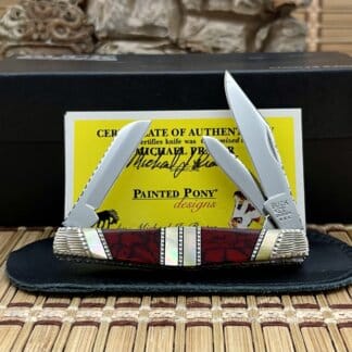 Buck 303 USA Painted Pony Gold Lip Pearl & Bloody Jasper Cadet Knife