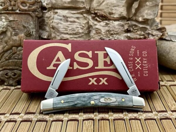 Case XX USA Pocket Worn Crandall GRAY Bone Carbon 58422 Small Congress Knife