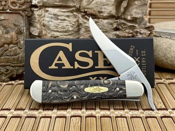 Case XX USA Black Curly Oak 14002 Russlock Knife