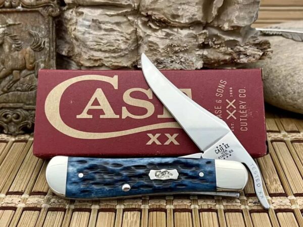 Case XX USA Pocket Worn Mediterranean Blue Bone 51859 Russlock Knife