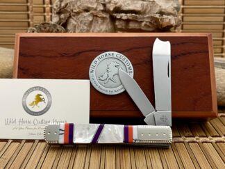 Case XX Wild Horse Custom Mother of Pearl & Salmon Coral Razor Barlow Knife #01