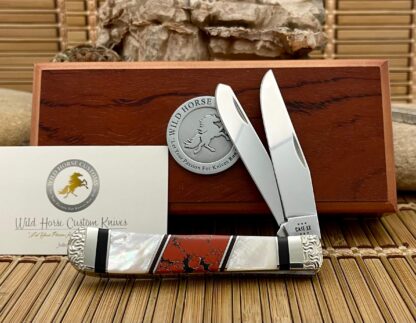 Case XX Wild Horse Custom Mother of Pearl & Red Jasper Trapper Knife #2