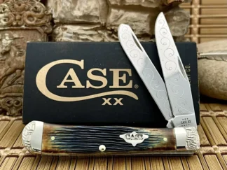 Case XX USA Custom Hand-Fired Purple Barnboard Bone Trapper Pocket Knife #1/5