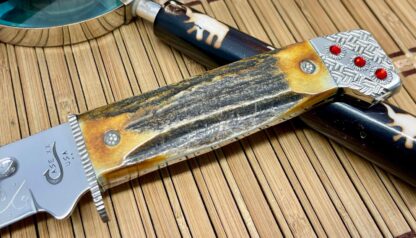 Case XX Wild Horse Custom Genuine Stag 547-5 Hunting Knife w/Ruby Inlays #1/1 - Image 2