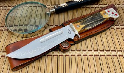 Case XX Wild Horse Custom Genuine Stag 547-5 Hunting Knife w/Ruby Inlays #1/1 - Image 5