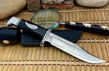 Buck 119 Special USA Wild Horse Custom "Diamond Wings" Black Hunting Knife #1