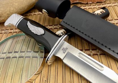 Buck 119 Special USA Wild Horse Custom "Diamond Wings" Black Hunting Knife #1 - Image 2