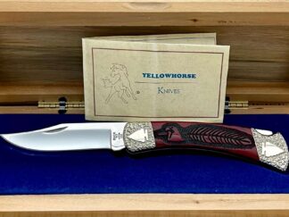 Buck 110 David Yellowhorse Bloody Jasper EAGLE Feather Artist Proof Hunter Knife