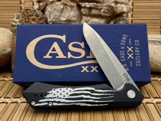 Case XX USA Black Anodized Aluminum Flag S35VN Kinzua 10857 Flipper Knife