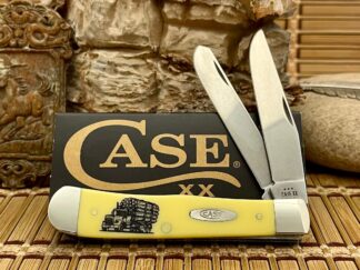 Case XX USA Smooth Yellow Logging Truck Stainless Trapper Knife