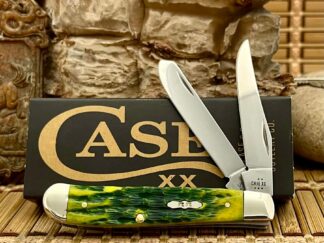 Case XX USA 2025 Peachseed Jig Green Apple Bone 27861 Mini Trapper Knife
