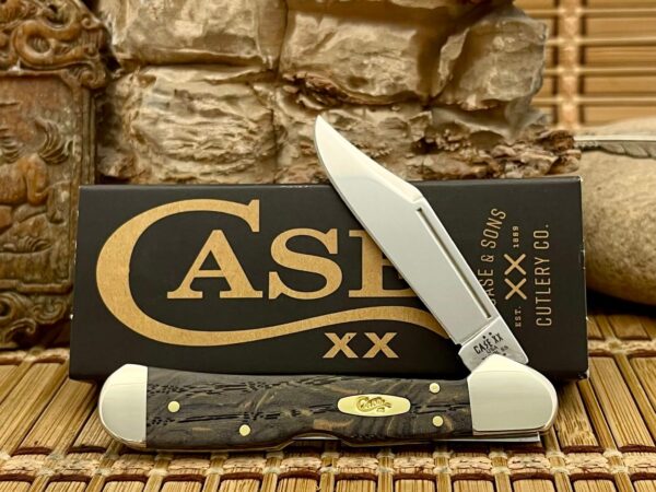 Case XX USA 2025 Smooth Black Curly Oak 14010 Mini Copperlock Knife