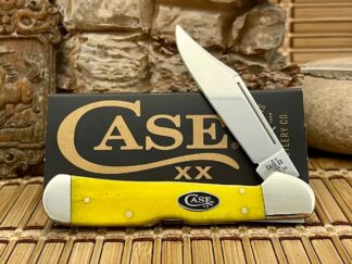 Case XX USA 2025 Smooth Yellow Bone 20025 Black Oval Copperlock Knife
