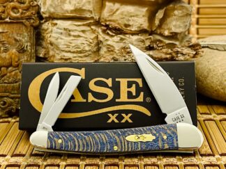 Case XX USA 2025 Smooth Blue Sycamore Wood 63735 Seahorse Whittler Knife
