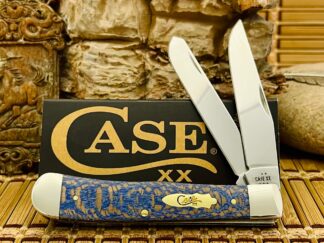 Case XX USA 2025 Smooth Blue Sycamore Wood 63730  Trapper Knife