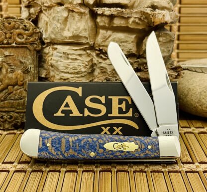 Case XX USA 2025 Smooth Blue Sycamore Wood 63730  Trapper Knife