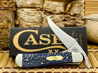 Case XX USA 2025 Smooth Blue Sycamore Wood 63734 Russlock Knife