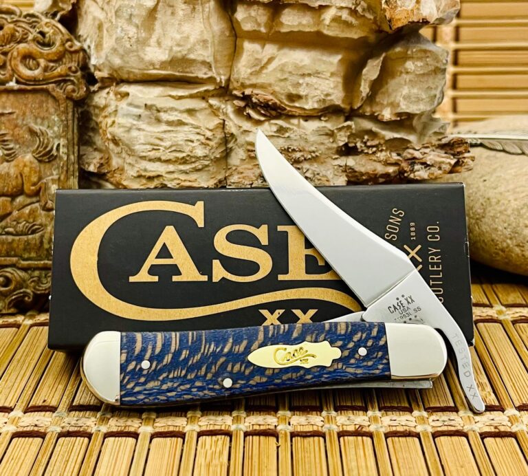 Case XX USA Smooth Blue Sycamore Wood 63734 Russlock Pocket Knife
