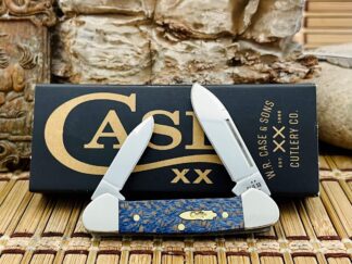 Case XX USA 2025 Smooth Blue Sycamore Wood 63733 Baby Butterbean Knife
