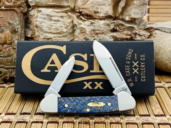 Case XX USA 2025 Smooth Blue Sycamore Wood 63733 Baby Butterbean Knife