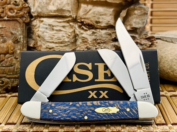 Case XX USA 2025 Smooth Blue Sycamore Wood 63732 Stockman Knife