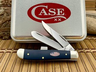 Case XX USA 2025 Navy Blue Stars & Stripes Mini Trapper Knife in Tin
