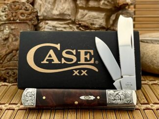 Case XX USA Custom Brown Maple Burl Scrolled Razor Barlow Knife