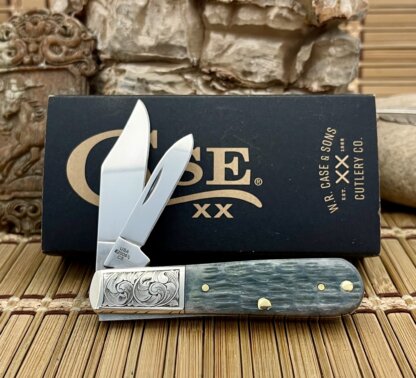 Case XX USA Custom Crandall Jig Gray Bone Scrolled Barlow Knife - Image 3