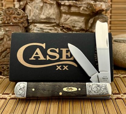 Case XX USA Custom Black Curly Oak Scrolled Razor Barlow Knife