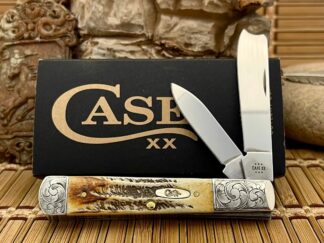 Case XX USA Amazing 6.5 Bone Stag Scrolled Razor Barlow Knife