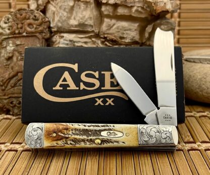 Case XX USA Amazing 6.5 Bone Stag Scrolled Razor Barlow Knife
