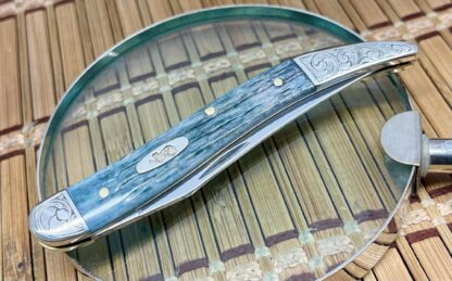 Case XX USA Custom Crandall Gray Bone Scrolled Medium Toothpick Knife - Image 2