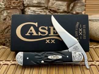 Case XX USA Custom Rough Black Scrolled Russlock Knife