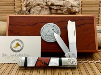 Case XX Wild Horse Custom Mother of Pearl & Red Jasper Razor Barlow Knife #1