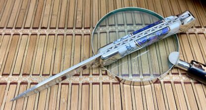 Buck 110 USA Wild Horse Custom Purple Turquoise w/ Pyrite Hunter Knife #1/3 - Image 3