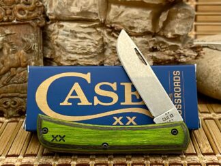Case XX USA Green/Black Laminate Wood XR Crossroads S35VN Sod Buster Jr Knife
