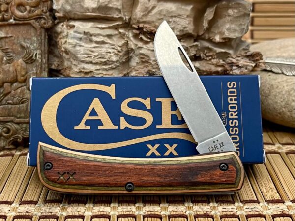 Case XX USA Green/Brown Laminate Wood XR Crossroads S35VN Sod Buster Jr Knife
