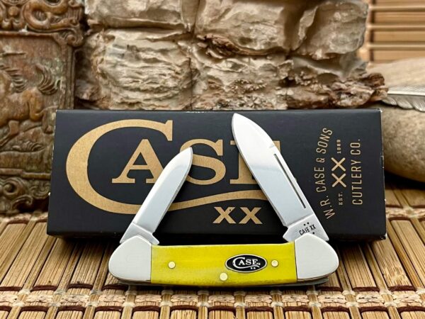 Case XX USA 2025 Smooth Yellow Bone 20027 Black Oval Baby Butterbean Knife