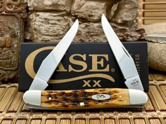 Case XX USA 2025 Peachseed Jig AMBER Bone 10798 Stainless Muskrat Knife