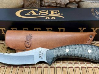 Case XX USA 2025 Black Burlap Laminate Swept Skinner Ridgeback Hunter Knife