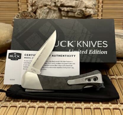 Buck 500 Duke USA Marbled Carbon Fiber CPM-S30V Legacy Collection Knife w/Clip - Image 2