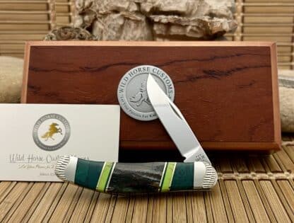 Case XX Wild Horse Custom Mammoth Tooth & Imperial Jade Sowbelly Knife #1/1