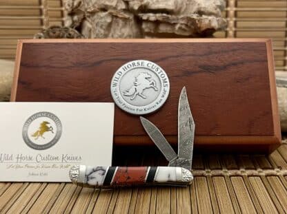 Case XX Wild Horse Custom Red Jasper & Black Jet Damascus Peanut Knife #1