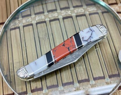 Case XX Wild Horse Custom Red Jasper & Black Jet Damascus Peanut Knife #1 - Image 2