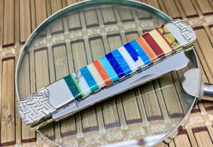 Case XX Wild Horse Custom Exotic PATCHWORK Gemstone Razor Barlow Knife #01 - Image 2
