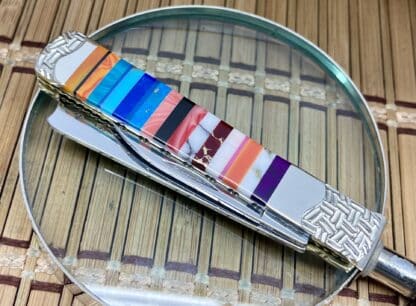 Case XX Wild Horse Custom Exotic PATCHWORK Gemstone Razor Barlow Knife #01 - Image 4
