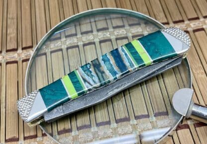 Case XX Wild Horse Custom Mammoth Tooth & Malachite Damascus Trapper Knife #1/1 - Image 2
