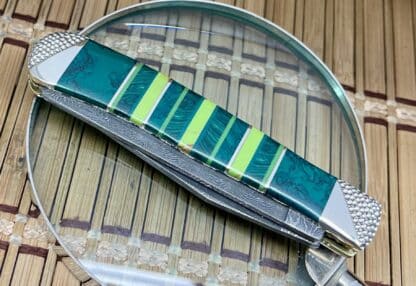 Case XX Wild Horse Custom Mammoth Tooth & Malachite Damascus Trapper Knife #1/1 - Image 4