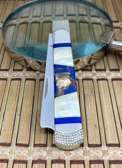 Case XX Wild Horse Custom Gold Lip Pearl & Lapis w/Gold Razor Barlow Knife #1 - Image 3