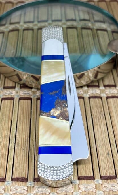 Case XX Wild Horse Custom Gold Lip Pearl & Lapis w/Gold Razor Barlow Knife #1 - Image 5